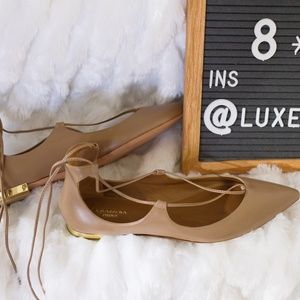 ⛔️SOLD⛔️AQUAZZURA Christy Flat leather ballerinas